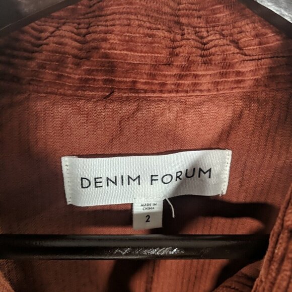 Aritzia Denim Forum Nina Orange Corduroy Button Jacket Shirt Long Sleeve 2 - Picture 3 of 13